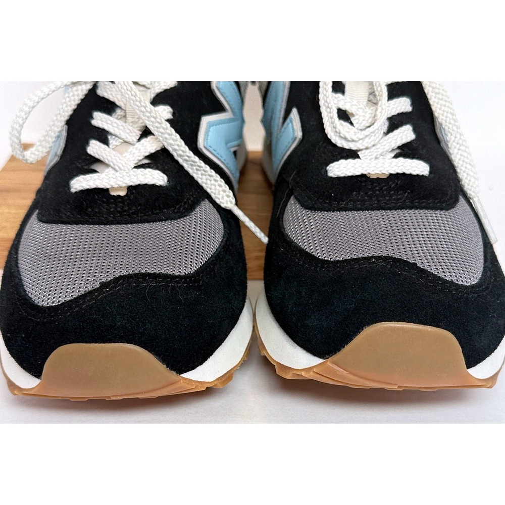 New Balance 574 Sneakers Mens 11 Black Blue WL574RCA Low Top Suede Running Shoes - Picture 12 of 13